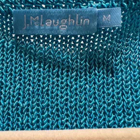 JMcLaughlin Contemporary Chic Beautiful Turquoise Italian Yarn Sweater in Size M - Picture 4 of 5